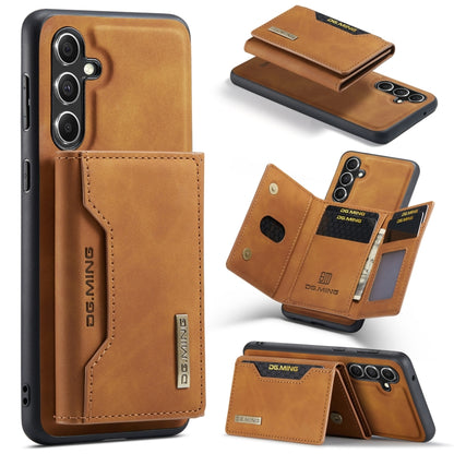 For Samsung Galaxy A55 5G DG.MING M2 Series 3-Fold Multi Card Bag + Magnetic Phone Case(Brown) - Galaxy Phone Cases by DG.MING | Online Shopping UK | buy2fix