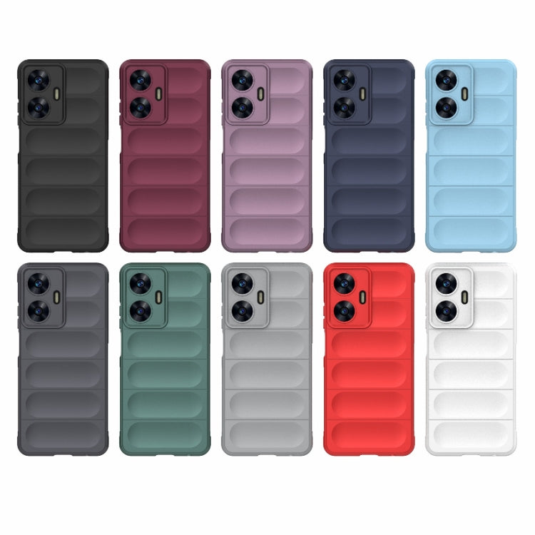 For Realme C55 4G Magic Shield TPU + Flannel Phone Case(Dark Blue) - Realme Cases by buy2fix | Online Shopping UK | buy2fix