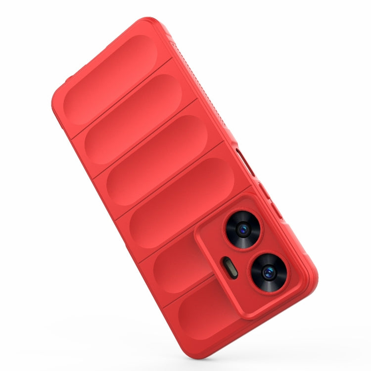 For Realme C55 4G Magic Shield TPU + Flannel Phone Case(Red) - Realme Cases by buy2fix | Online Shopping UK | buy2fix