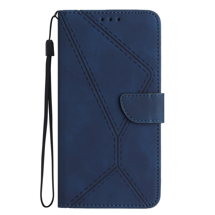 For Motorola Moto G Play 5G 2024 Stitching Embossed Leather Phone Case(Blue) - Motorola Cases by buy2fix | Online Shopping UK | buy2fix