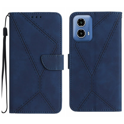 For Motorola Moto G Stylus 5G 2024 Stitching Embossed Leather Phone Case(Blue) - Motorola Cases by buy2fix | Online Shopping UK | buy2fix