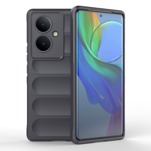 For vivo Y78+ Global Magic Shield TPU + Flannel Phone Case(Dark Grey) - vivo Cases by buy2fix | Online Shopping UK | buy2fix