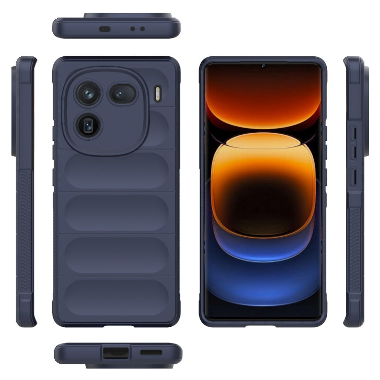 For vivo iQOO 12 Pro 5G Magic Shield TPU + Flannel Phone Case(Dark Blue) - iQOO 12 Pro Cases by buy2fix | Online Shopping UK | buy2fix