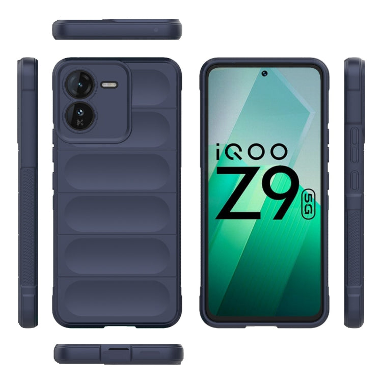 For vivo iQOO Z9 5G Magic Shield TPU + Flannel Phone Case(Dark Blue) - vivo Cases by buy2fix | Online Shopping UK | buy2fix