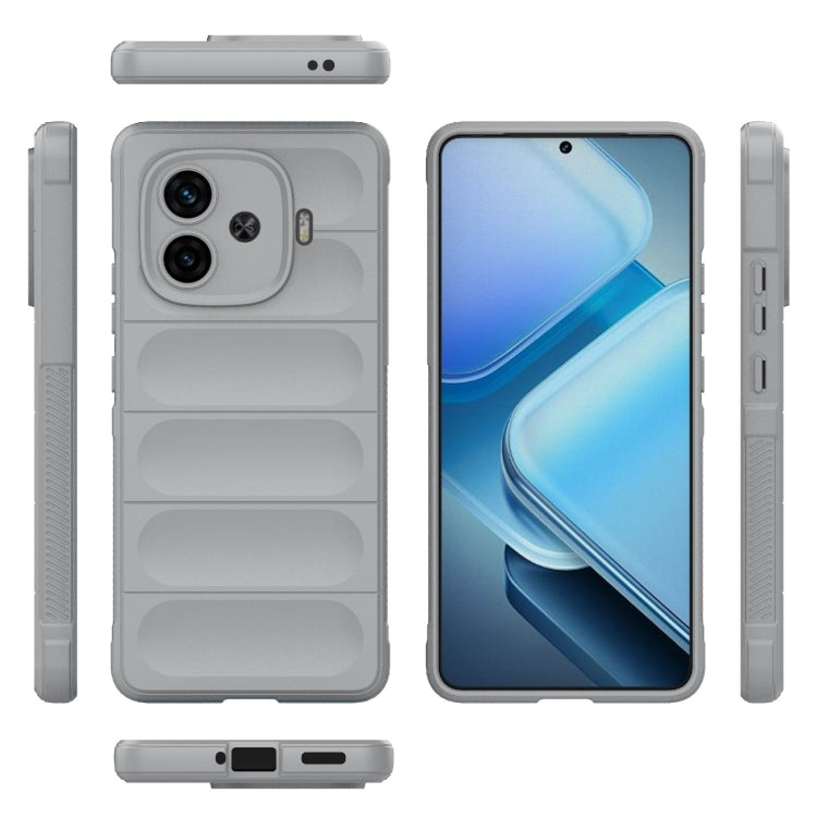 For vivo iQOO Z9 Turbo 5G Magic Shield TPU + Flannel Phone Case(Grey) - vivo Cases by buy2fix | Online Shopping UK | buy2fix