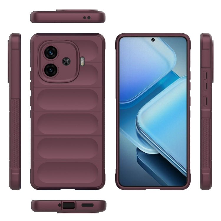 For vivo iQOO Z9 Turbo 5G Magic Shield TPU + Flannel Phone Case(Wine Red) - vivo Cases by buy2fix | Online Shopping UK | buy2fix