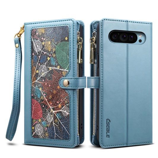 For Google Pixel 9 / 9 Pro ESEBLE Star Series Lanyard Zipper Wallet RFID Leather Case(Blue) - Google Cases by ESEBLE | Online Shopping UK | buy2fix