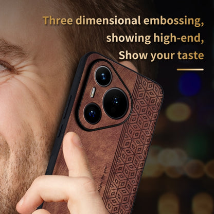 For Huawei Pura 70 AZNS 3D Embossed Skin Feel Phone Case(Brown) - Huawei Cases by AZNS | Online Shopping UK | buy2fix