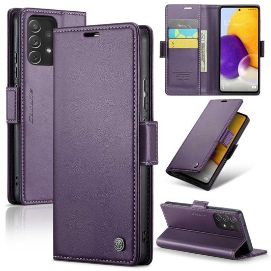 For Samsung Galaxy A72 CaseMe 023 Butterfly Buckle Litchi Texture RFID Anti-theft Leather Phone Case(Pearly Purple) - Galaxy Phone Cases by CaseMe | Online Shopping UK | buy2fix