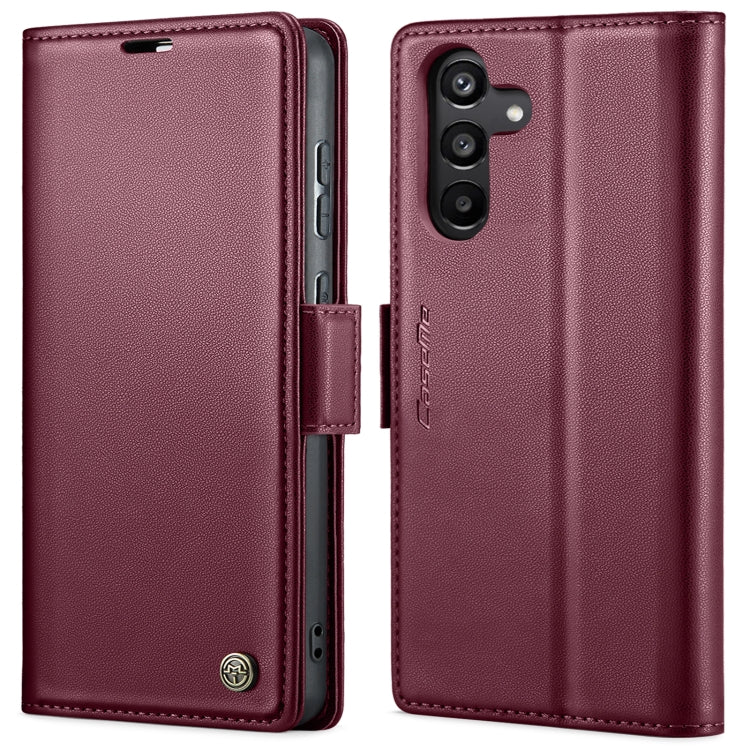 For Samsung Galaxy A35 5G CaseMe 023 Butterfly Buckle Litchi Texture RFID Anti-theft Leather Phone Case(Wine Red) - Galaxy Phone Cases by CaseMe | Online Shopping UK | buy2fix