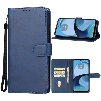 For Motorola Moto G54 Leather Phone Case(Blue) - Motorola Cases by buy2fix | Online Shopping UK | buy2fix