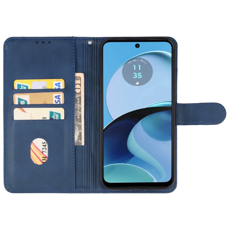 For Motorola Moto G54 Leather Phone Case(Blue) - Motorola Cases by buy2fix | Online Shopping UK | buy2fix