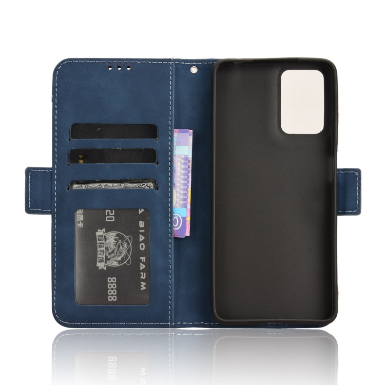 For Motorola Moto G04 / G24 Skin Feel Calf Texture Card Slots Leather Phone Case(Blue) - Motorola Cases by buy2fix | Online Shopping UK | buy2fix