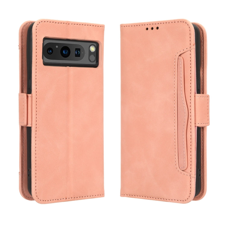 For Google Pixel 8 Pro Skin Feel Calf Texture Card Slots Leather Phone Case(Pink) - Google Cases by buy2fix | Online Shopping UK | buy2fix