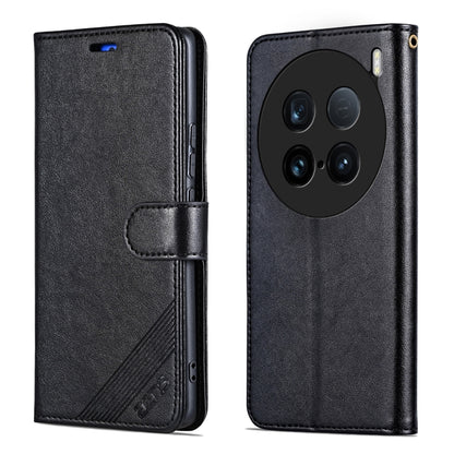 For vivo X100 Ultra AZNS Sheepskin Texture Flip Leather Phone Case(Black) - vivo Cases by AZNS | Online Shopping UK | buy2fix