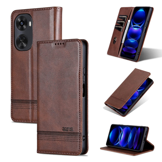 For Huawei nova 11 SE AZNS Magnetic Calf Texture Flip Leather Phone Case(Dark Brown) - Huawei Cases by AZNS | Online Shopping UK | buy2fix