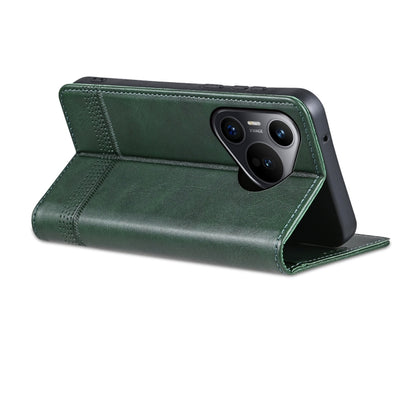 For Huawei Pura 70 AZNS Magnetic Calf Texture Flip Leather Phone Case(Dark Green) - Huawei Cases by AZNS | Online Shopping UK | buy2fix