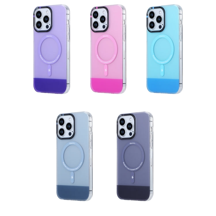 For iPhone 14 PC + TPU IMD MagSafe Magnetic Phone Case(Blue) - iPhone 14 Cases by buy2fix | Online Shopping UK | buy2fix