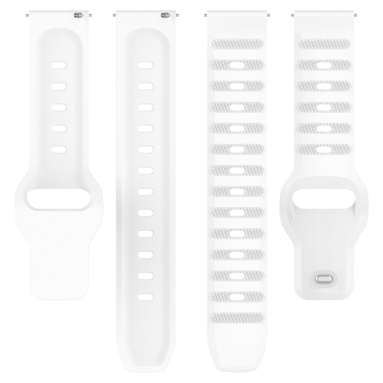 20mm Universal Dots Pattern Silicone Replacement Watch Band(White) - 20mm Bands by buy2fix | Online Shopping UK | buy2fix