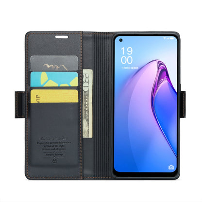 For OPPO Reno7 Z Global/Reno7 Lite Global CaseMe 023 Butterfly Buckle Litchi Texture RFID Anti-theft Leather Phone Case(Black) - OPPO Cases by CaseMe | Online Shopping UK | buy2fix