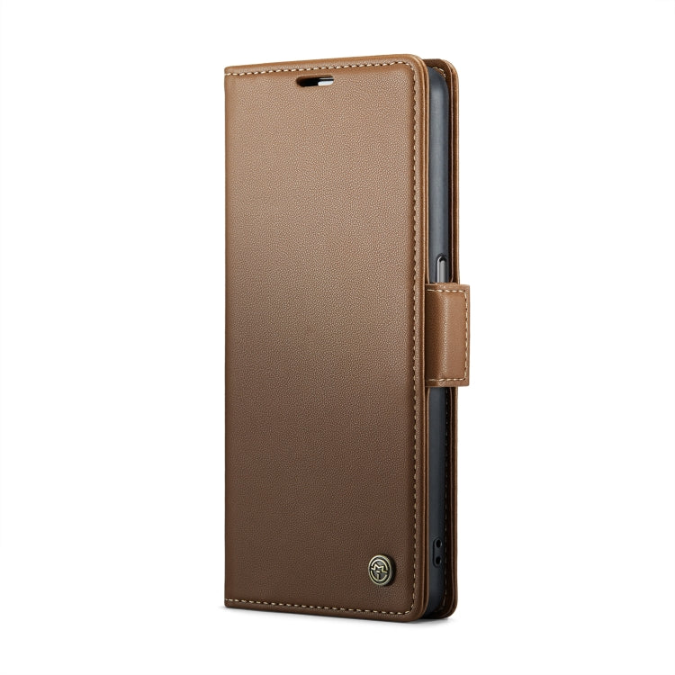 For OPPO A96 4G Global/A36 4G/K10 4G/A76 4G CaseMe 023 Butterfly Buckle Litchi Texture RFID Anti-theft Leather Phone Case(Brown) - OPPO Cases by CaseMe | Online Shopping UK | buy2fix