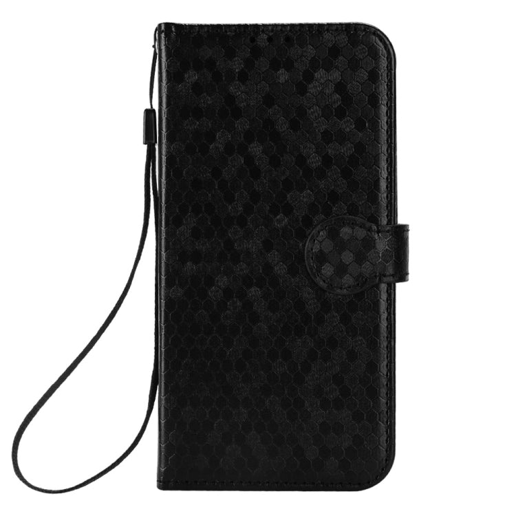 For Xiaomi Poco F6 /Redmi Turbo 3 Honeycomb Dot Texture Leather Phone Case(Black) - Xiaomi Cases by buy2fix | Online Shopping UK | buy2fix