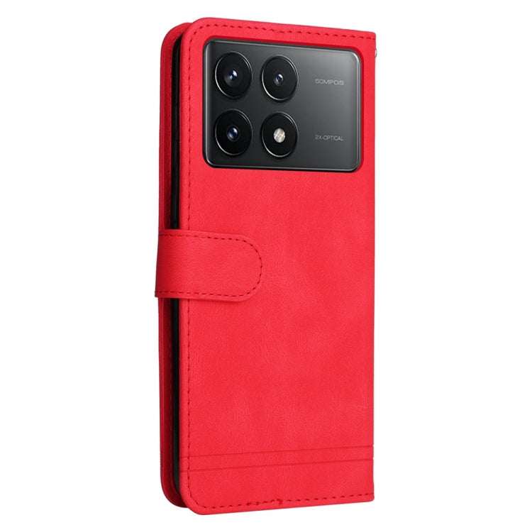 For Xiaomi Redmi K70 / K70 Pro Skin Feel Life Tree Metal Button Leather Phone Case(Red) - K70 Pro Cases by buy2fix | Online Shopping UK | buy2fix