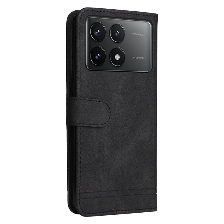 For Xiaomi Redmi K70 / K70 Pro Skin Feel Life Tree Metal Button Leather Phone Case(Black) - K70 Pro Cases by buy2fix | Online Shopping UK | buy2fix