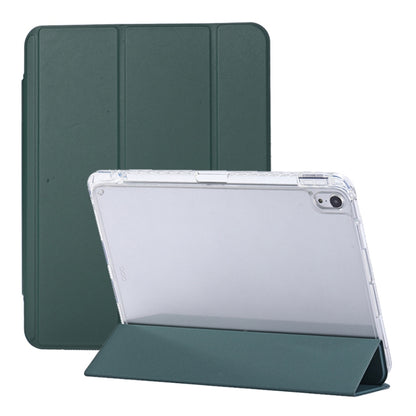 For iPad Air 11 2024 / iPad Pro 11 3-Fold Lock Buckle Leather Smart Tablet Case(Deep Green) - iPad Pro 11 (2022/2021) Cases by buy2fix | Online Shopping UK | buy2fix