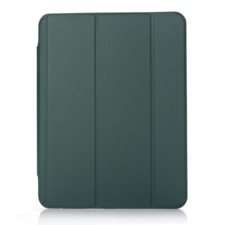 For iPad Air 11 2024 / iPad Pro 11 3-Fold Lock Buckle Leather Smart Tablet Case(Deep Green) - iPad Pro 11 (2022/2021) Cases by buy2fix | Online Shopping UK | buy2fix