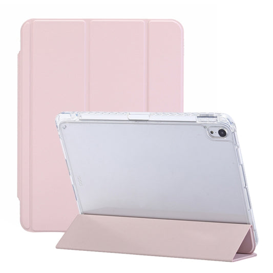 For iPad Air 11 2024 / iPad Pro 11 3-Fold Lock Buckle Leather Smart Tablet Case(Pink) - iPad Pro 11 (2022/2021) Cases by buy2fix | Online Shopping UK | buy2fix