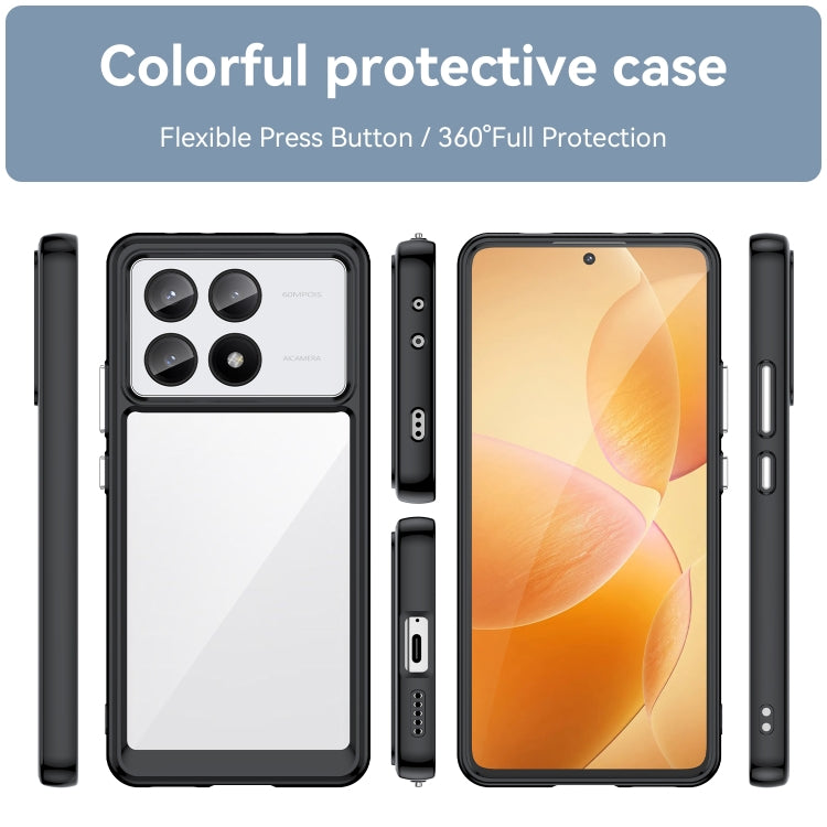 For Xiaomi Redmi K70E Colorful Series Acrylic Hybrid TPU Phone Case(Black) - K70E Cases by buy2fix | Online Shopping UK | buy2fix