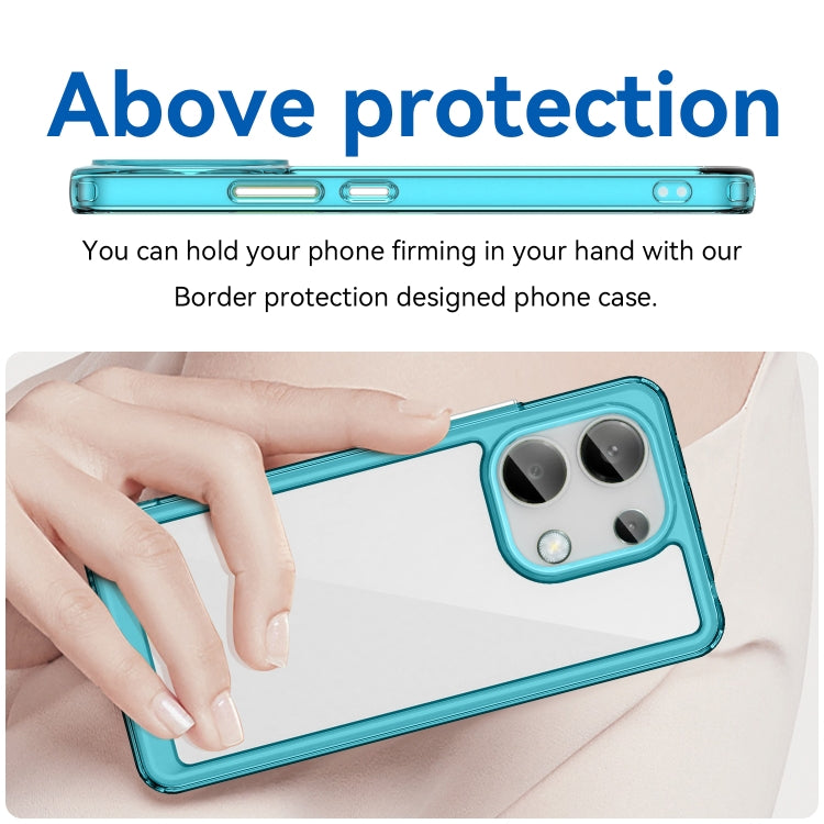 For Xiaomi Redmi Note 13 4G Global Colorful Series Acrylic Hybrid TPU Phone Case(Transparent Blue) - Note 13 Cases by buy2fix | Online Shopping UK | buy2fix