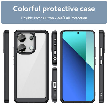 For Xiaomi Redmi Note 13 4G Global Colorful Series Acrylic Hybrid TPU Phone Case(Black) - Note 13 Cases by buy2fix | Online Shopping UK | buy2fix