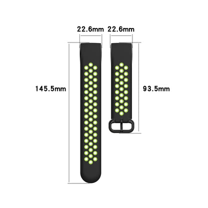 For Fitbit Charge 4 / Charge 3 / Charge 3 SE Watch Button Two Colors Silicone Replacement Strap Watchband(Black Blue) - Watch Bands by buy2fix | Online Shopping UK | buy2fix