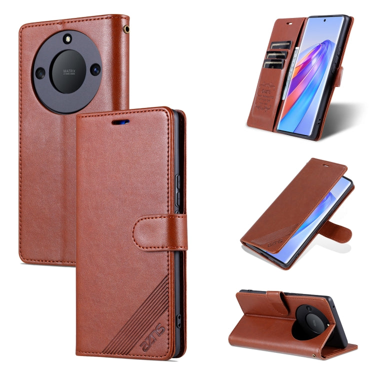 For Honor X50 AZNS Sheepskin Texture Flip Leather Phone Case(Brown) - Honor Cases by AZNS | Online Shopping UK | buy2fix