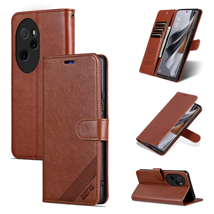 For Honor 100 Pro AZNS Sheepskin Texture Flip Leather Phone Case(Brown) - Honor Cases by AZNS | Online Shopping UK | buy2fix