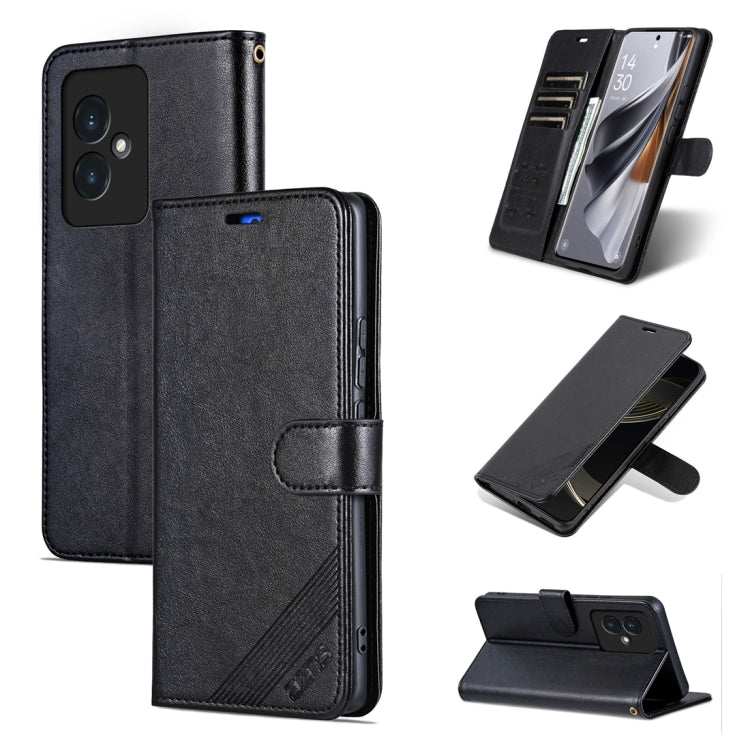 For Honor 100 AZNS Sheepskin Texture Flip Leather Phone Case(Black) - Honor Cases by AZNS | Online Shopping UK | buy2fix