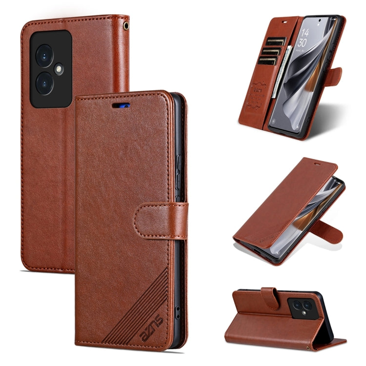 For Honor 100 AZNS Sheepskin Texture Flip Leather Phone Case(Brown) - Honor Cases by AZNS | Online Shopping UK | buy2fix