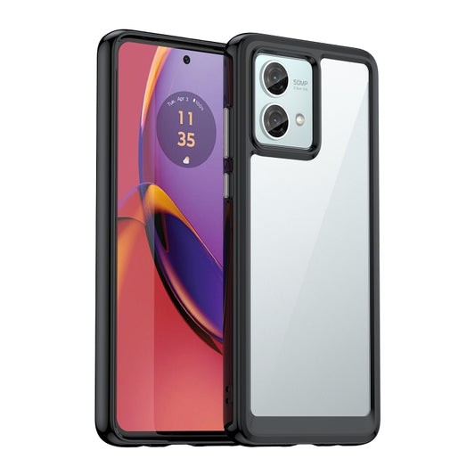 For Motorola Moto G84 Colorful Series Acrylic Hybrid TPU Phone Case(Black) - Motorola Cases by buy2fix | Online Shopping UK | buy2fix