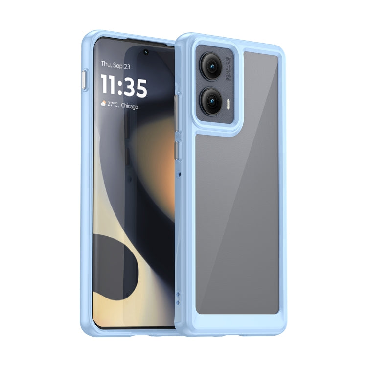 For Motorola Edge 2024 Colorful Series Acrylic Hybrid TPU Phone Case(Blue) - Motorola Cases by buy2fix | Online Shopping UK | buy2fix