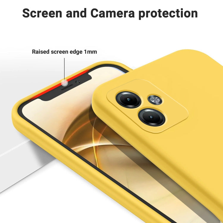 For Motorola Moto G14 Pure Color Liquid Silicone Shockproof Phone Case(Yellow) - Motorola Cases by buy2fix | Online Shopping UK | buy2fix