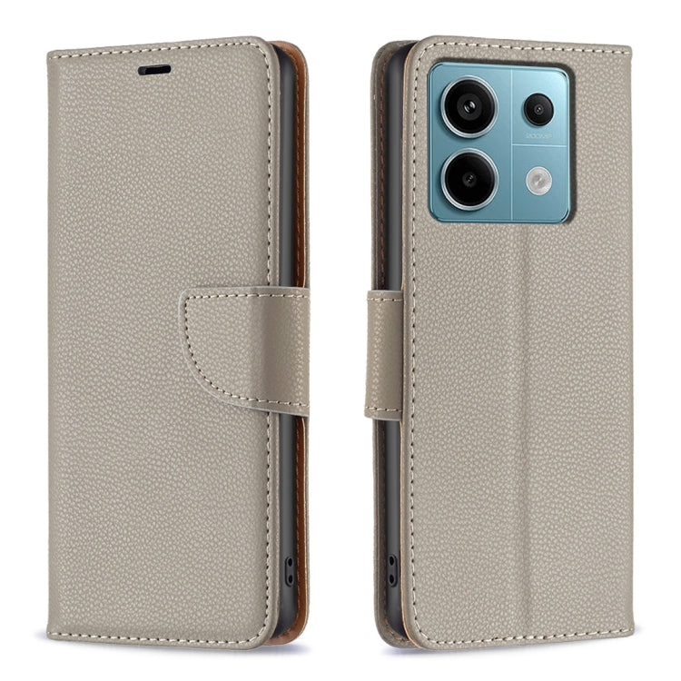 For Xiaomi Redmi Note 13 Pro 4G Global Litchi Texture Pure Color Leather Phone Case(Grey) - Note 13 Pro Cases by buy2fix | Online Shopping UK | buy2fix