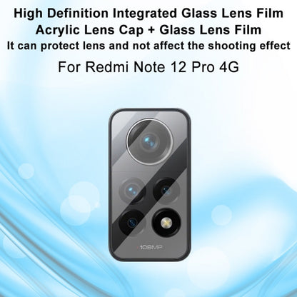 For Xiaomi Redmi Note 12 Pro 4G imak Integrated Rear Camera Lens Tempered Glass Film with Lens Cap - For Xiaomi by imak | Online Shopping UK | buy2fix