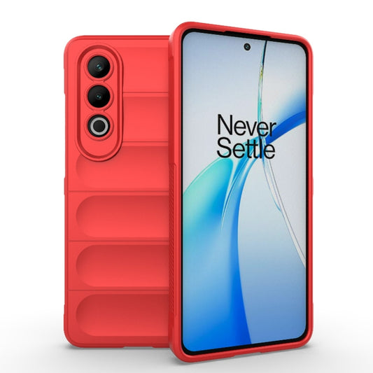 For OnePlus Nord CE4 5G Global Magic Shield TPU + Flannel Phone Case(Red) - OnePlus Cases by buy2fix | Online Shopping UK | buy2fix