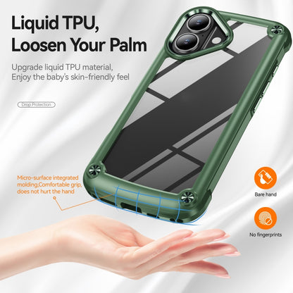 For iPhone 16 TPU + PC Lens Protection Phone Case(Green) - iPhone 16 Cases by buy2fix | Online Shopping UK | buy2fix