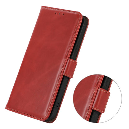 For iPhone 16 Plus Crazy Horse Top Layer Cowhide Leather Phone Case(Red) - iPhone 16 Plus Cases by buy2fix | Online Shopping UK | buy2fix