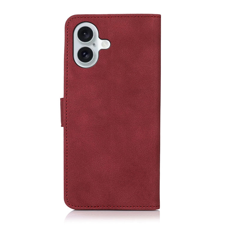 For iPhone 16 KHAZNEH Matte Texture Leather Phone Case(Red) - iPhone 16 Cases by buy2fix | Online Shopping UK | buy2fix