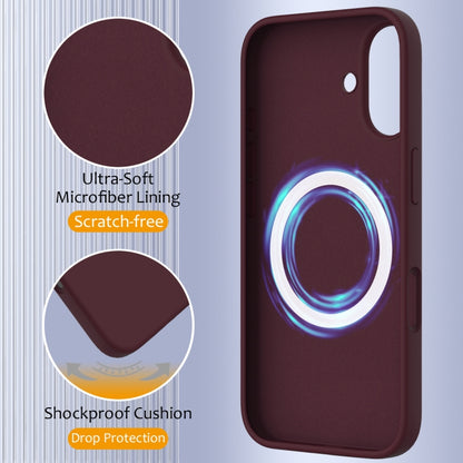 For iPhone 16 Plus Shockproof Silicone Magsafe Phone Case(Plum Color) - iPhone 16 Plus Cases by buy2fix | Online Shopping UK | buy2fix