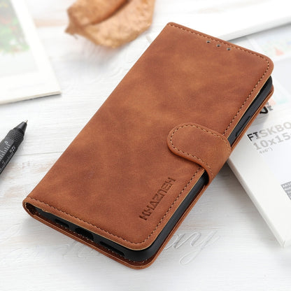 For iPhone 16 Plus KHAZNEH Retro Texture Leather Phone Case(Brown) - iPhone 16 Plus Cases by buy2fix | Online Shopping UK | buy2fix